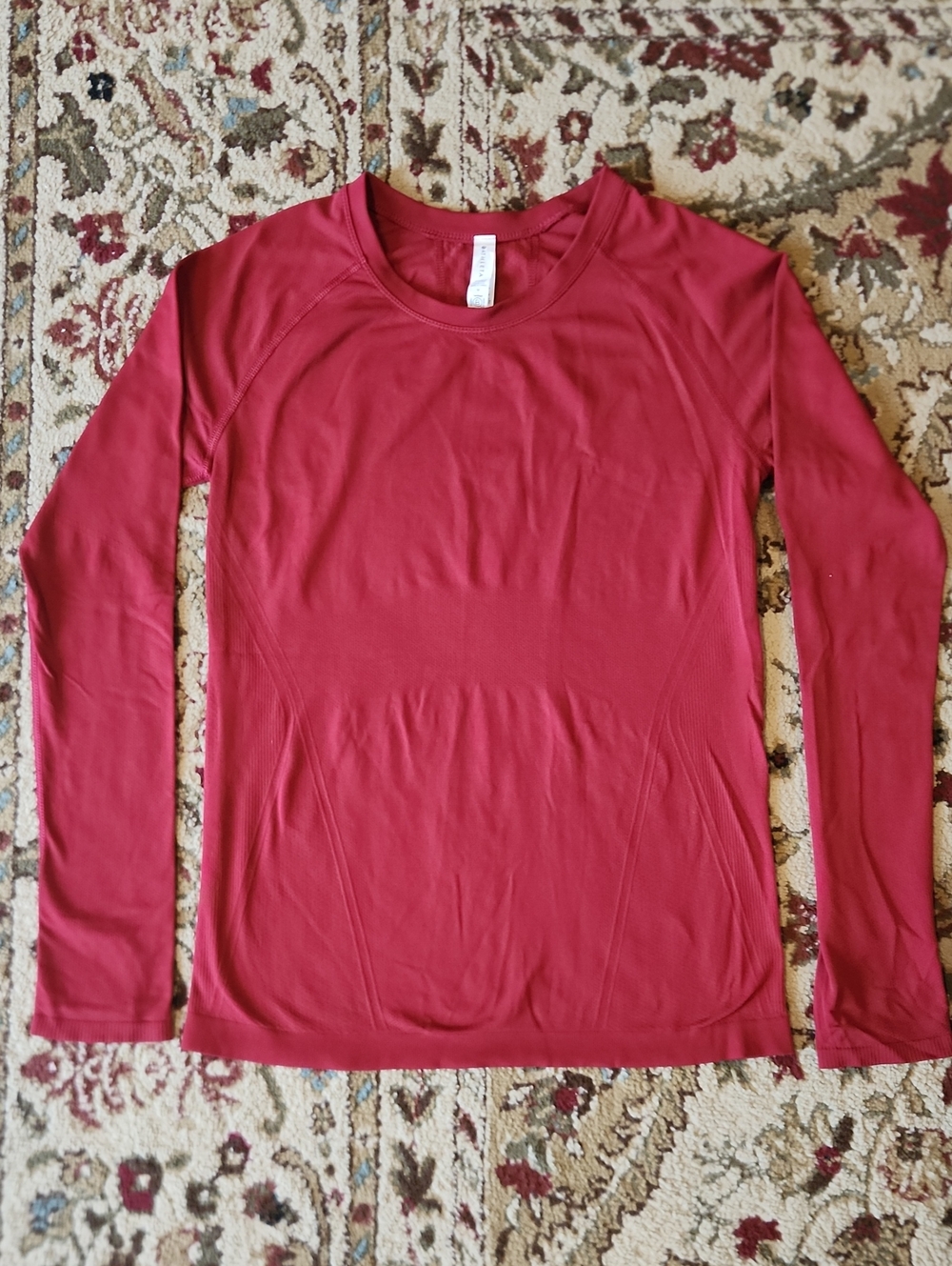 Athleta Momentum Seamless Long Sleeve Crew Top -  Red Sz M